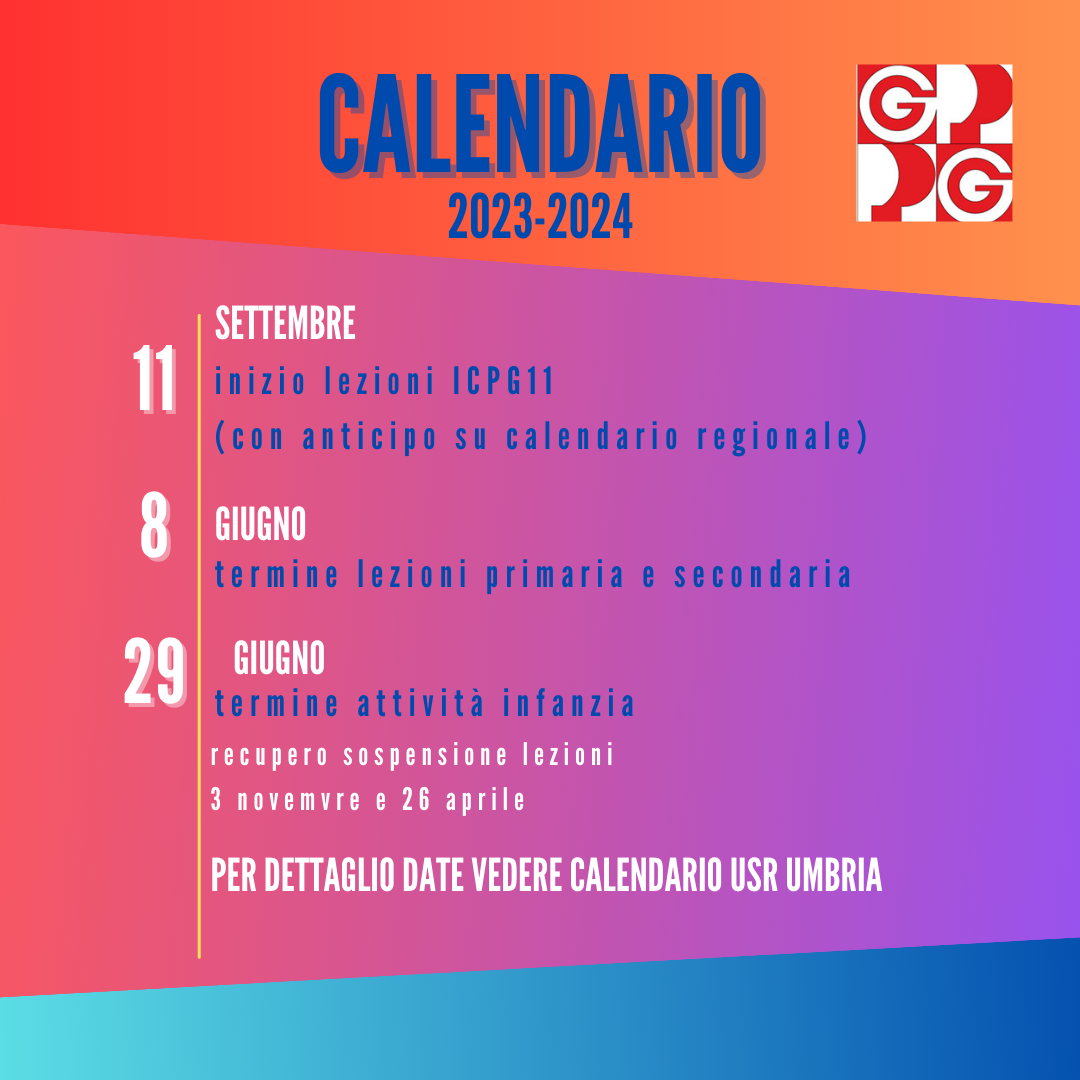 Calendario scolastico 20232024 Istituto Comprensivo Perugia 11